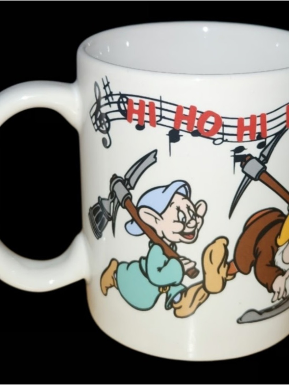 White Ceramic Mug with Colorful Dwarf Character Design